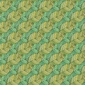 Autumn modern seamless pattern with ethnic leaves. Vector textile swatch or packaging design