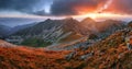 Autumn montain panorama - West Tatras, Slovakia Royalty Free Stock Photo