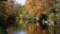 Autumn mood on Amper river in Bavaria Royalty Free Stock Photo