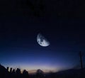 autumn moon in Vatra Dornei seen by telescope