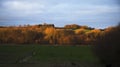 Autumn morning above hill country South Limburg.