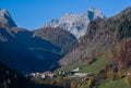 Autumn morning alpine Dolomites mountain scene, Belluno, Sudtirol, Italy Royalty Free Stock Photo