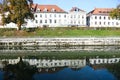 Autumn morning city view of old town with old building and blue sky, Ljubljana Royalty Free Stock Photo