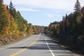 An Autumn morning on Highway 60 in Algonquin Park, Canada Royalty Free Stock Photo