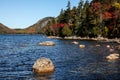 Autumn morning lights near Jordan Pond