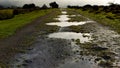 Wet moorland track with puddles, Cornwall Royalty Free Stock Photo