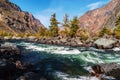 Autumn morning mountain river landscape Royalty Free Stock Photo