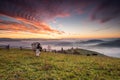 Autumn morning In the mountain of Transylvania, nature travel on the country side of Romania Royalty Free Stock Photo