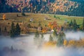 Autumn morning In the mountain of Transylvania, nature travel on the country side of Romania Royalty Free Stock Photo