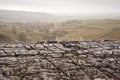 Autumn morning over liomestone pavement at Malham Cove looking a Royalty Free Stock Photo