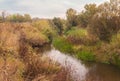 Autumn morning on the river in Polesie