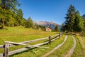 Lonely house in the Unter Engadine Valley near Zernez Switzerland Royalty Free Stock Photo