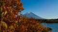 Autumn at Motosuko lake Royalty Free Stock Photo