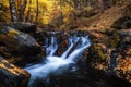 Autumn mountain colors of Old River  Stara reka  , located at Central Balkan national park in Bulgaria Royalty Free Stock Photo