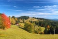 Autumn mountain landscape with blue sky Royalty Free Stock Photo