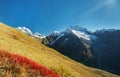 Autumn mountain landscape in the Caucasus mountains, Royalty Free Stock Photo