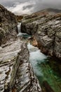 Autumn mountain landscape of Rondane National Park in Norway, waterfall near Peer Gynt hytta Royalty Free Stock Photo