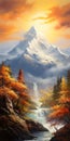 Autumn Mountain Painting: A Richly Detailed 2d Game Art Inspired Masterpiece