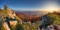 Autumn mountain panorama in Small Karpaty