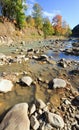 Autumn mountain stony river Royalty Free Stock Photo