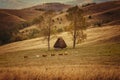 Autumn morning In the mountain of Transylvania, nature travel on the country side of Romania