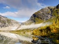 Autumn Mountains, Lake, Norway Royalty Free Stock Photo