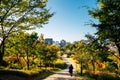 Autumn of Namsan park Baekbeom plaza in Seoul, Korea