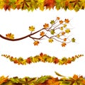 Autumn natural border. Vector