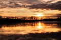 Dramatic sunset lake Royalty Free Stock Photo