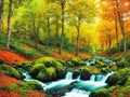 Autumn nature landscape of colorful forest Royalty Free Stock Photo