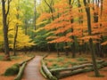 Autumn nature landscape of colorful forest