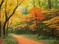 Autumn nature landscape of colorful forest Royalty Free Stock Photo