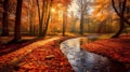 Autumn nature landscape of colorful forest Royalty Free Stock Photo