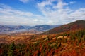 Autumn nature mountains scenery, stunning autumn  sunset landscape,  panoramic nature scenery Royalty Free Stock Photo