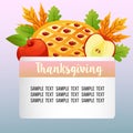 Autumn nature theme with thanksgiving apple pie