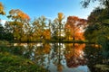 Autumn nature trees reflection Royalty Free Stock Photo