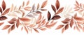 autumn nature watercolor leaf plant decoration background orange fall season seasonal. Generative AI. Royalty Free Stock Photo