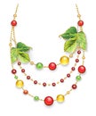Autumn necklace with multicolored beads Royalty Free Stock Photo