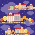 Autumn night city pattern