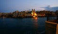 Autumn night on the mediterranean coast in Malta Island Royalty Free Stock Photo