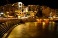 Autumn night on the mediterranean cost in Malta. Royalty Free Stock Photo