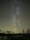 Autumn night sky stars and milky way observing