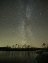 Autumn night sky stars and milky way observing Royalty Free Stock Photo