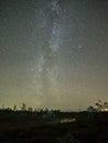 Autumn night sky stars and milky way observing Royalty Free Stock Photo