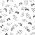 Autumn oak leaves seamless pattern