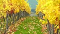 Autumn orchard vineyard