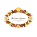 Autumn Ornaments - Leaves and Harvest Moon (2) Royalty Free Stock Photo