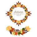 Autumn Ornaments - Wreath and Garland Royalty Free Stock Photo
