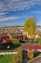Autumn Oslo with historic houses on Lindeberg.