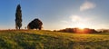 Autumn panorama with chapel